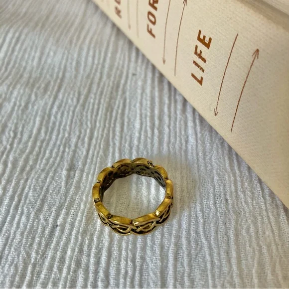 Gold Braid Pinkie Ring “Unity” 4 Celtic Knot Twist Minimal Classic - Picture 7 of 13